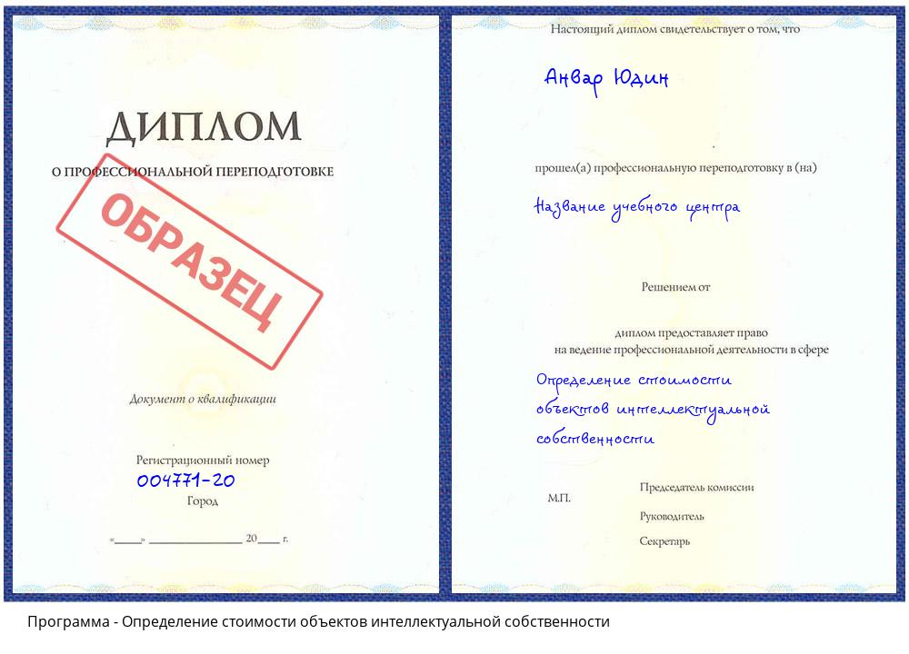 Определение стоимости объектов интеллектуальной собственности Жигулёвск