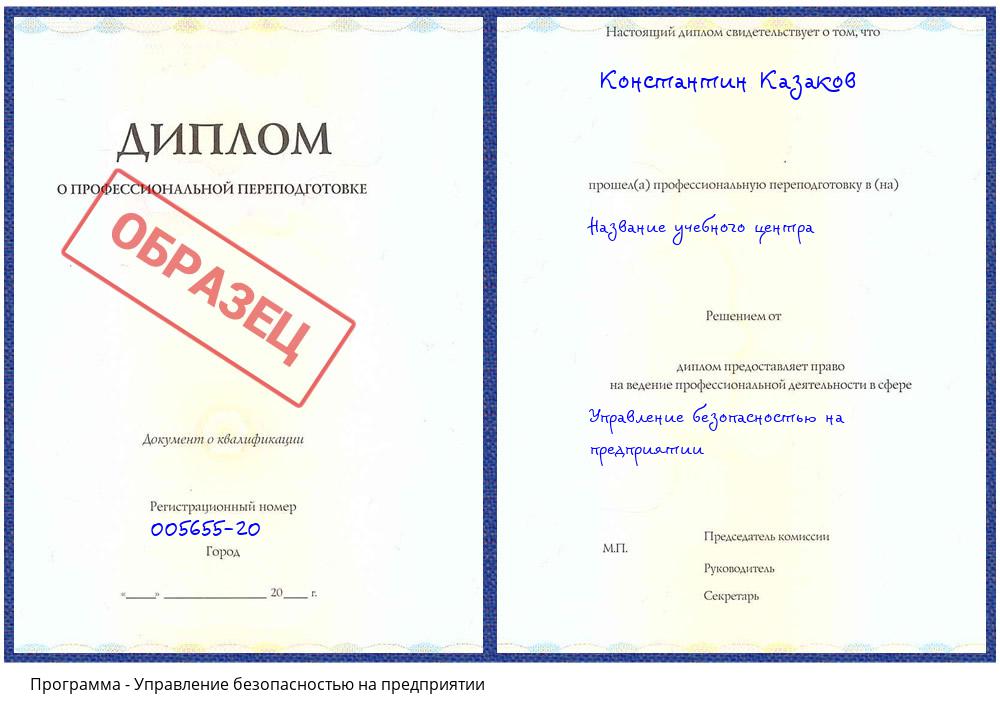 Управление безопасностью на предприятии Жигулёвск